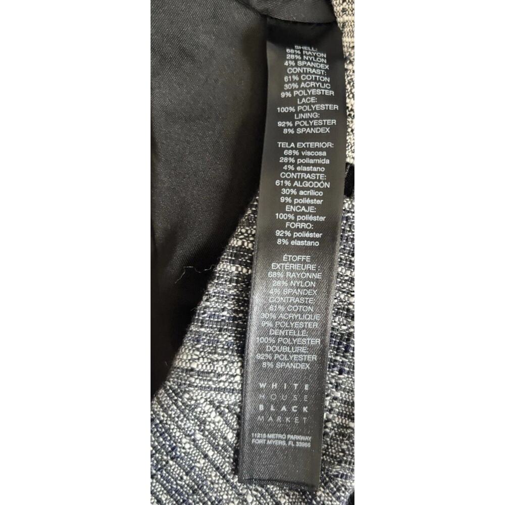 WHBM BLACK TWEED BORDER DRESS SLEEVELESS SHEATH SIZE 4 NWT - Picture 13 of 16